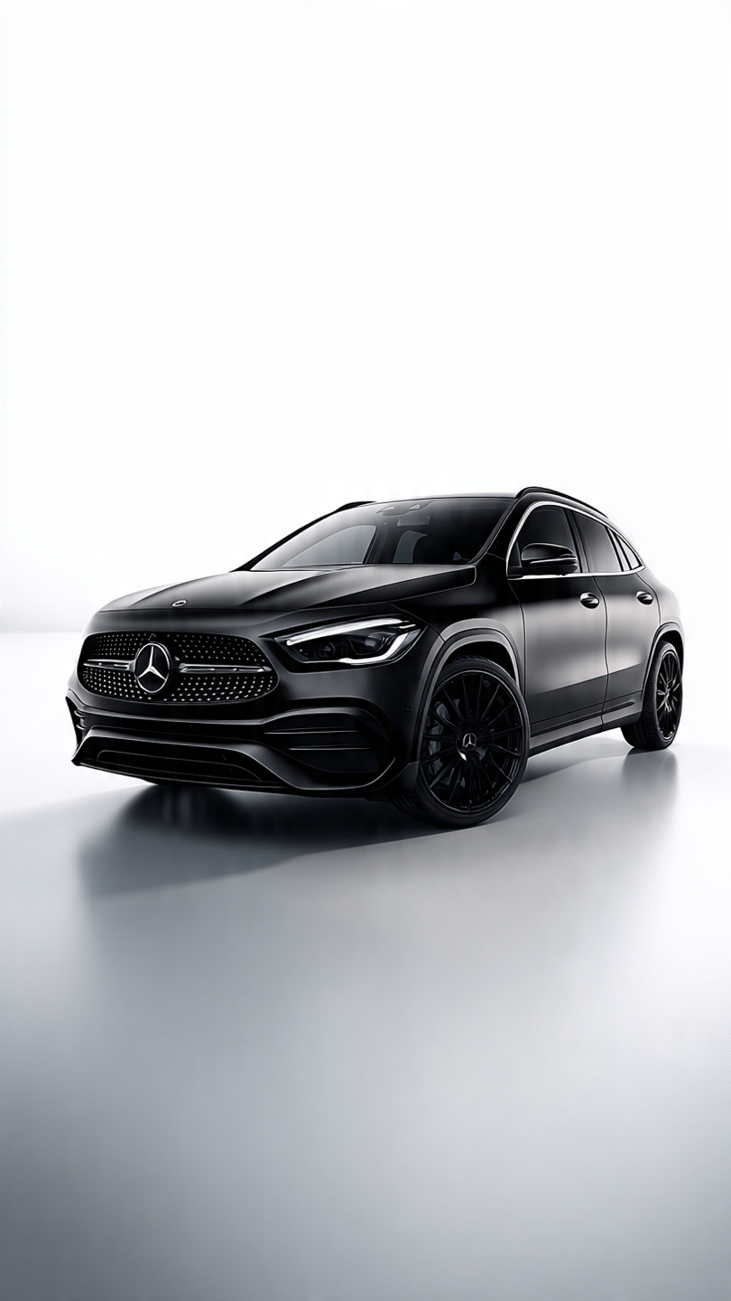Mercedes GLA satijn zwart carwrap
